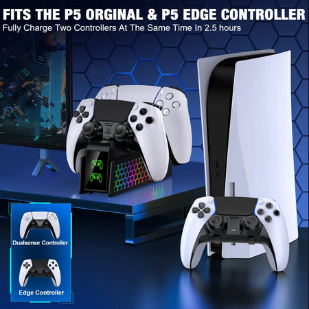 BEBONCOOL FC401 Bee's Nest For PS5/PS5 Slim/PS5 PRO Dual Fast Controller Charger For PS5 DualSense/DualSense Edge Gamepad by InterCyprus Trading Ltd