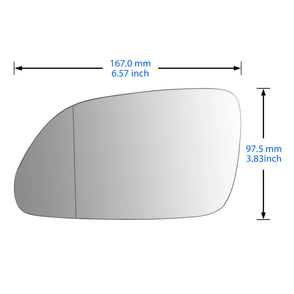 VW Polo MK4 Left Wing Mirror Glass Heated Convex, Direct Replacement