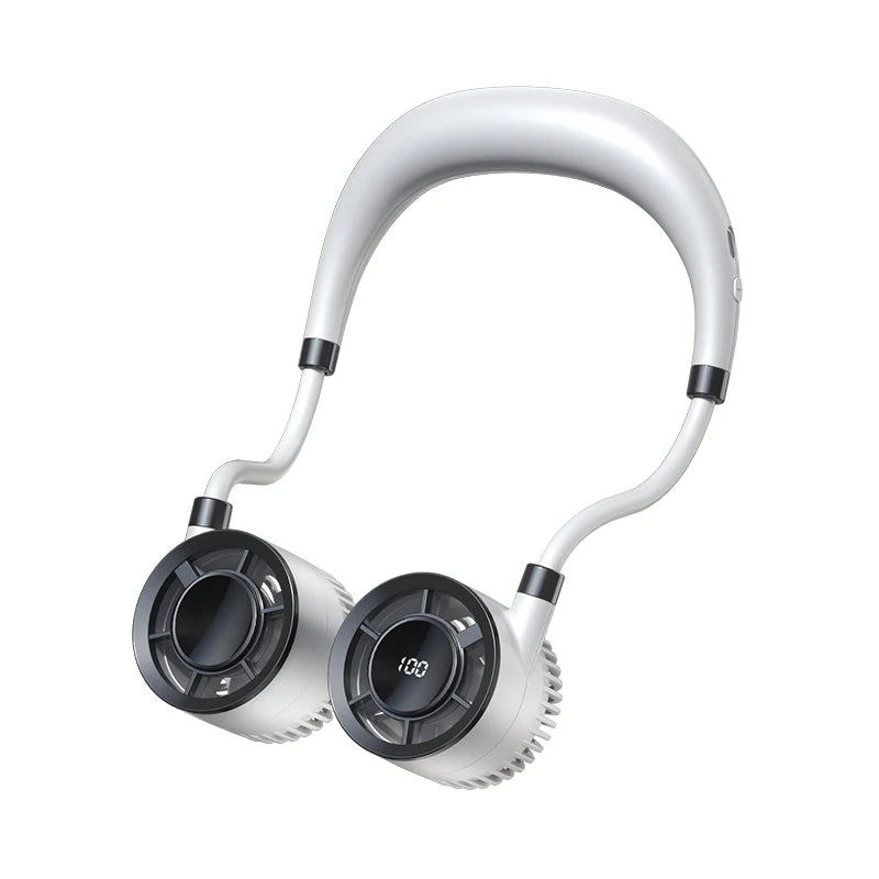 Raugee Portable Neck Fan USB Rechargeable &ndash; Four Speeds WHITE