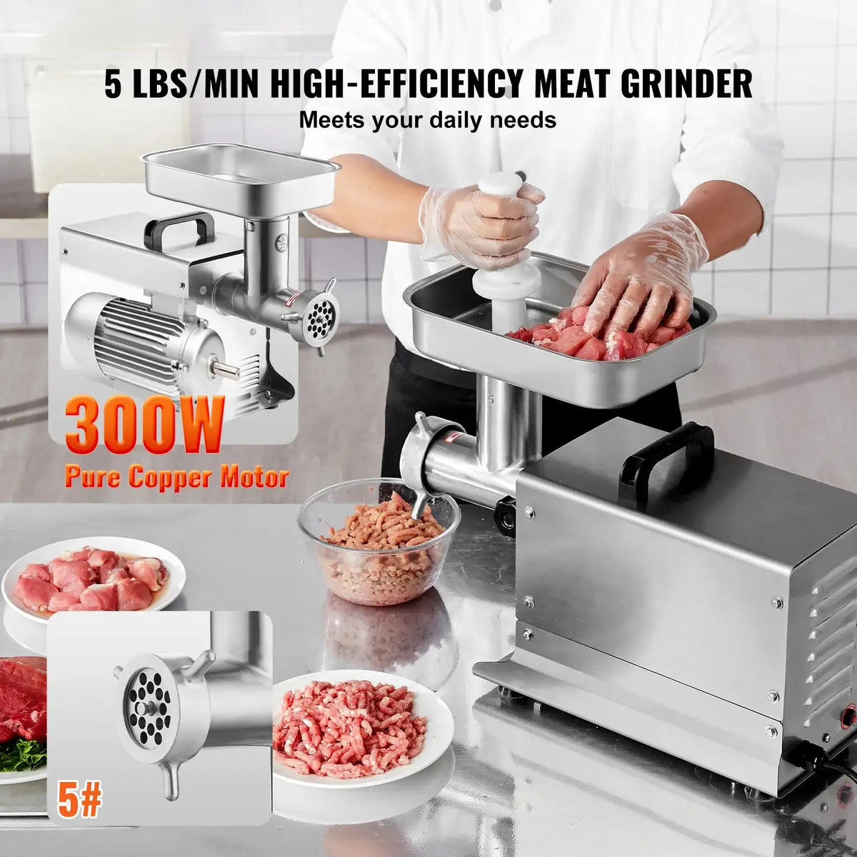 Electric Meat Grinder 1000W Sausage Maker Tubes