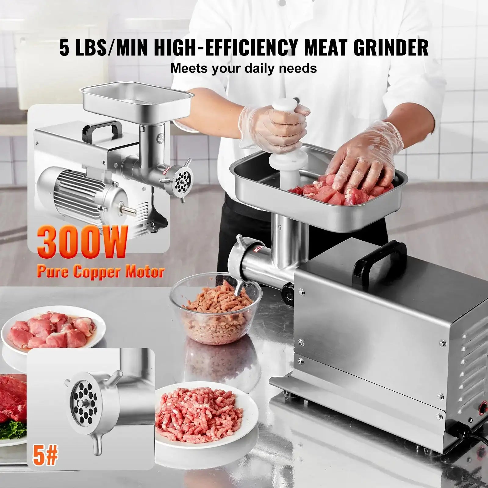 Electric Meat Grinder 1000W Sausage Maker Tubes