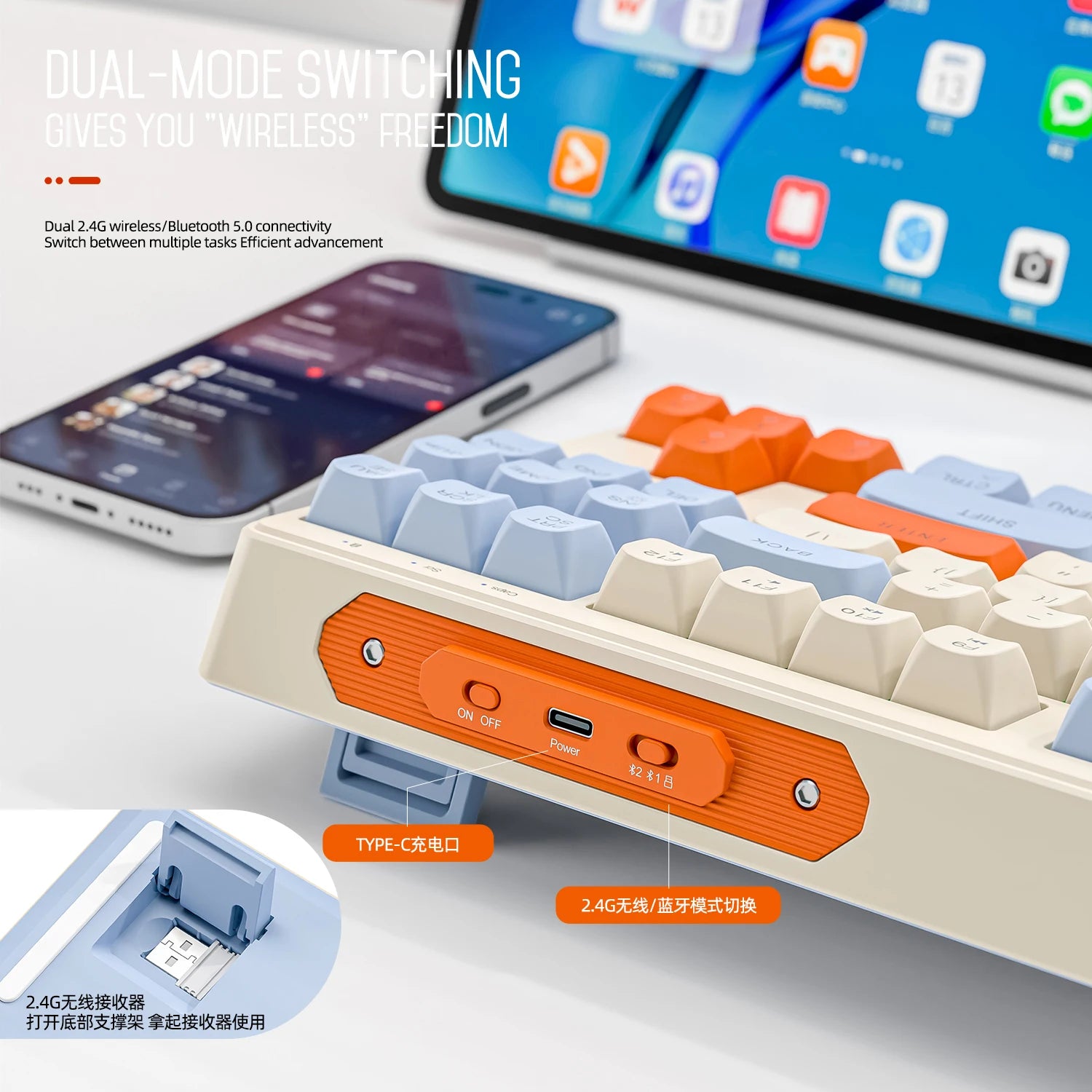 M87 Wireless Keyboard Gaming - Dual Mode Bluetooth RGB