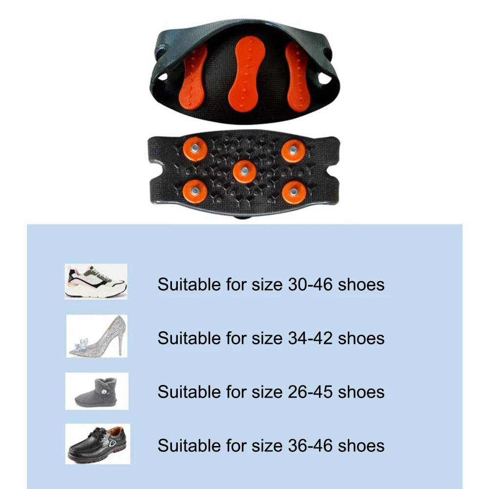 5-Stud Anti-Slip Crampons for Hiking and Snowy Conditions