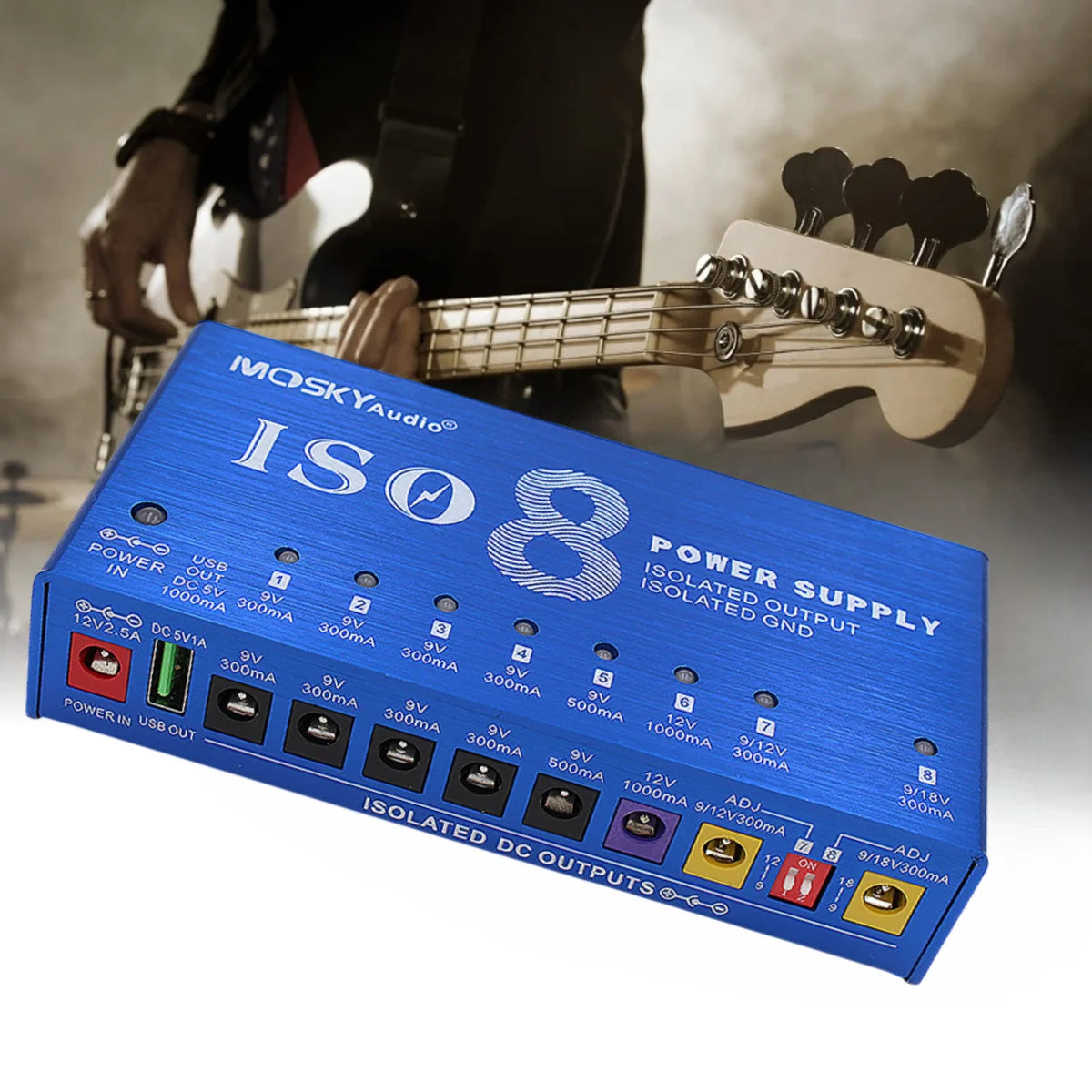 Mosky ISO-8 Guitar Pedal Power Supply &ndash; Isolated Outputs