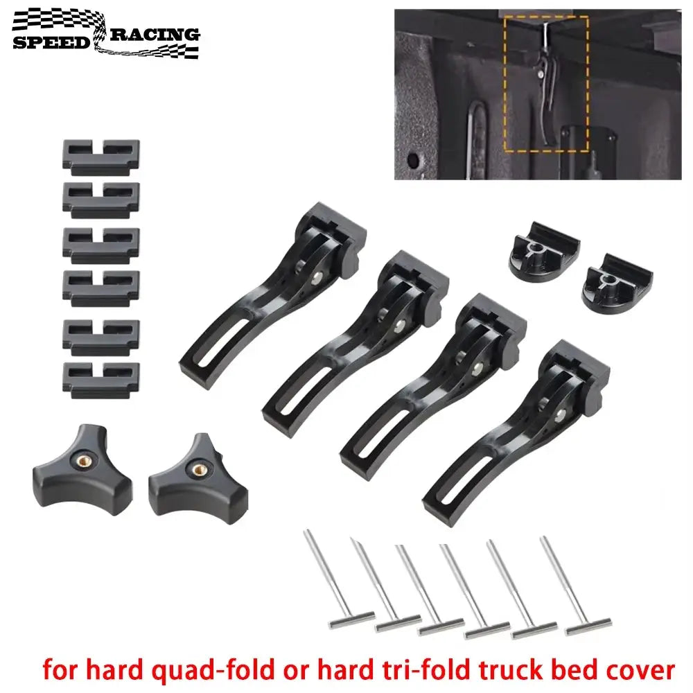 Truck Tonneau Cover Replacement Part Kit for Hard Tri-fold & Quad-fold Truck Cover Include Nut T-Bolt Front Clamp, Rear Clamp by InterCyprus Trading Ltd