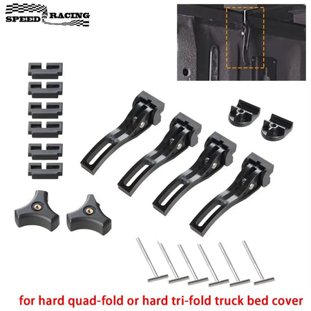 Truck Tonneau Cover Replacement Part Kit for Hard Tri-fold & Quad-fold Truck Cover Include Nut T-Bolt Front Clamp, Rear Clamp by InterCyprus Trading Ltd