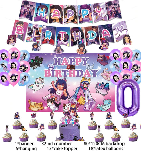 Aphmau Plushies Birthday Party Decoration Set 1set C0 / CHINA / Other