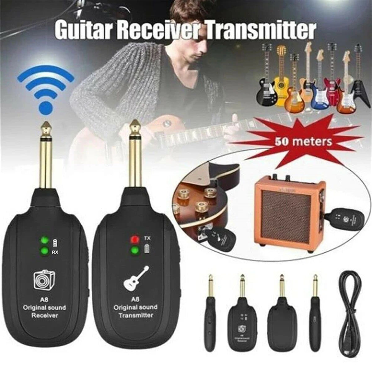 Miwayer A8 Wireless Guitar System &ndash; Ultra-Low Latency