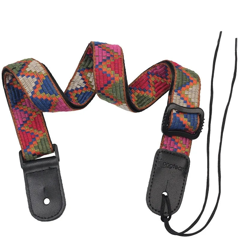 Bohemian Style Guitar Strap, Vintage Sling for Acoustic, Banjo Ukulele