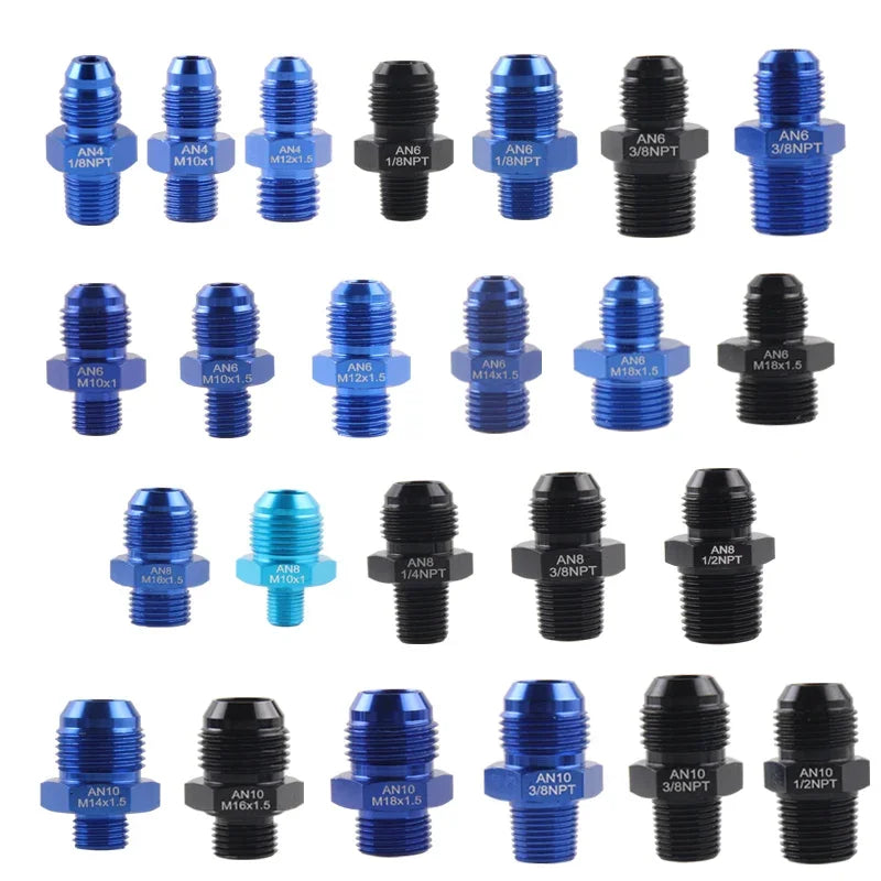 Aluminium AN8 zu 8AN Adapter Kraftstoffanschluss mit M16 und M12x1,5 Gewinden