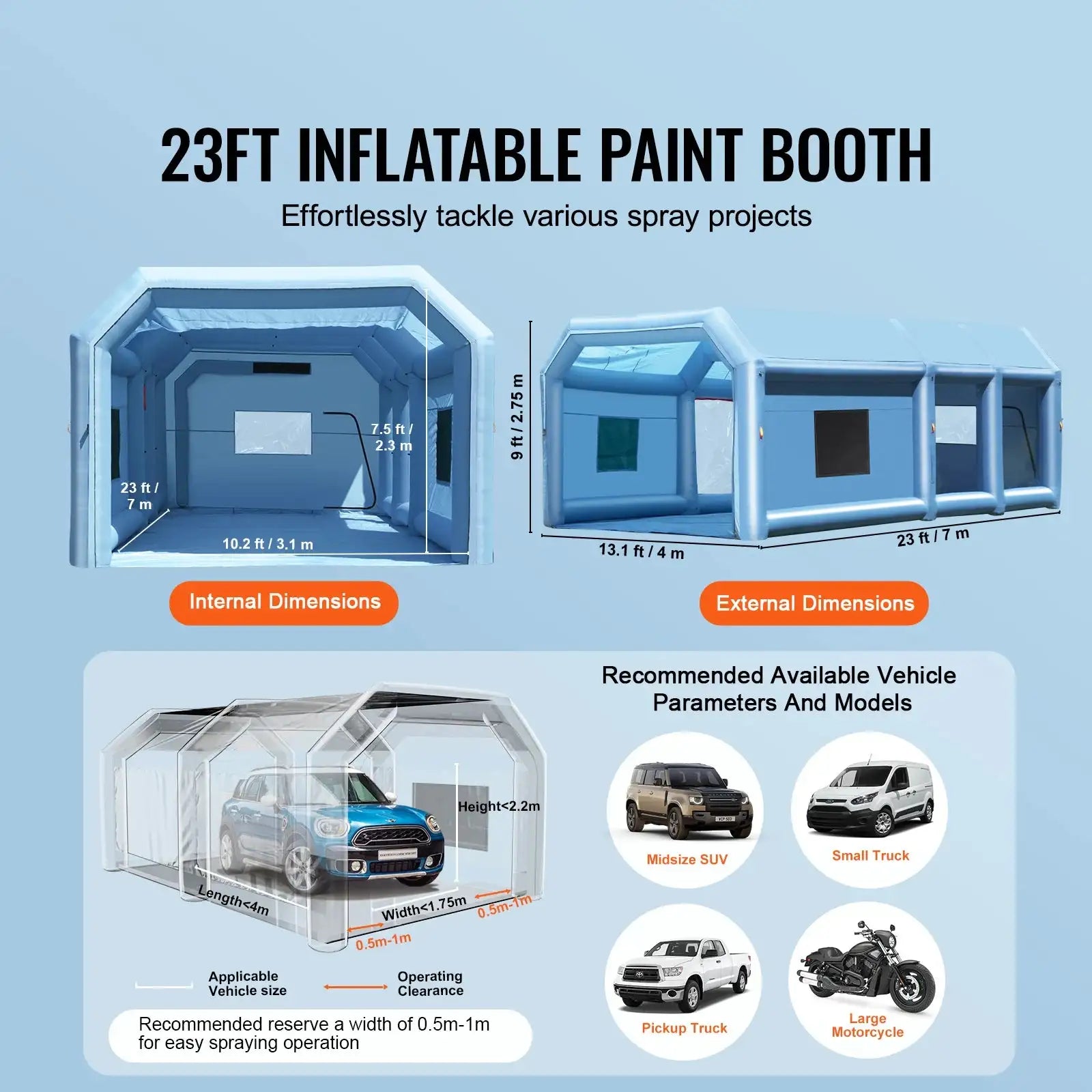Inflatable Paint Booth &ndash; Powerful Blowers and Filter