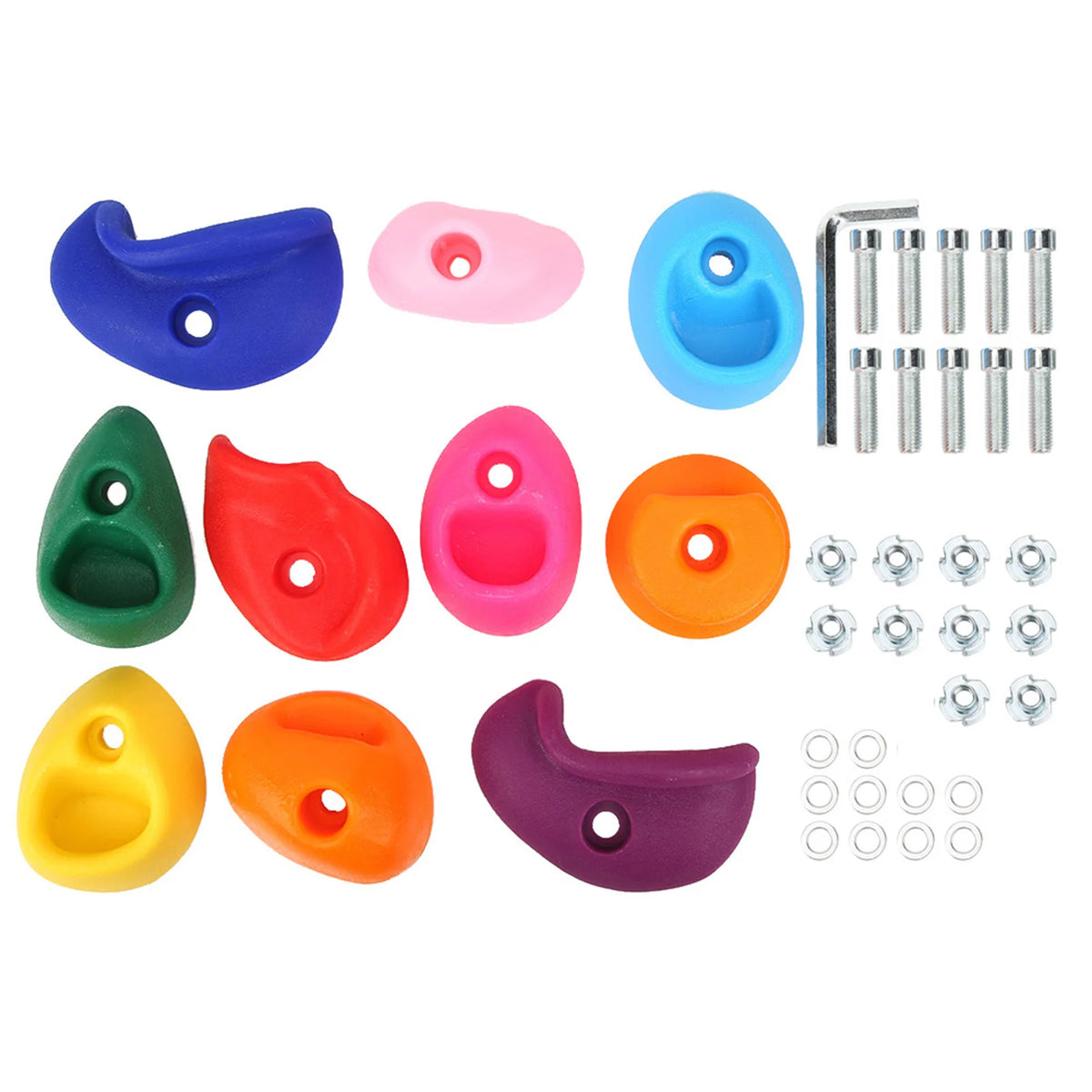 10pcs Climbing Holds Multicolored &ndash; Non-Toxic Plastic L type as show