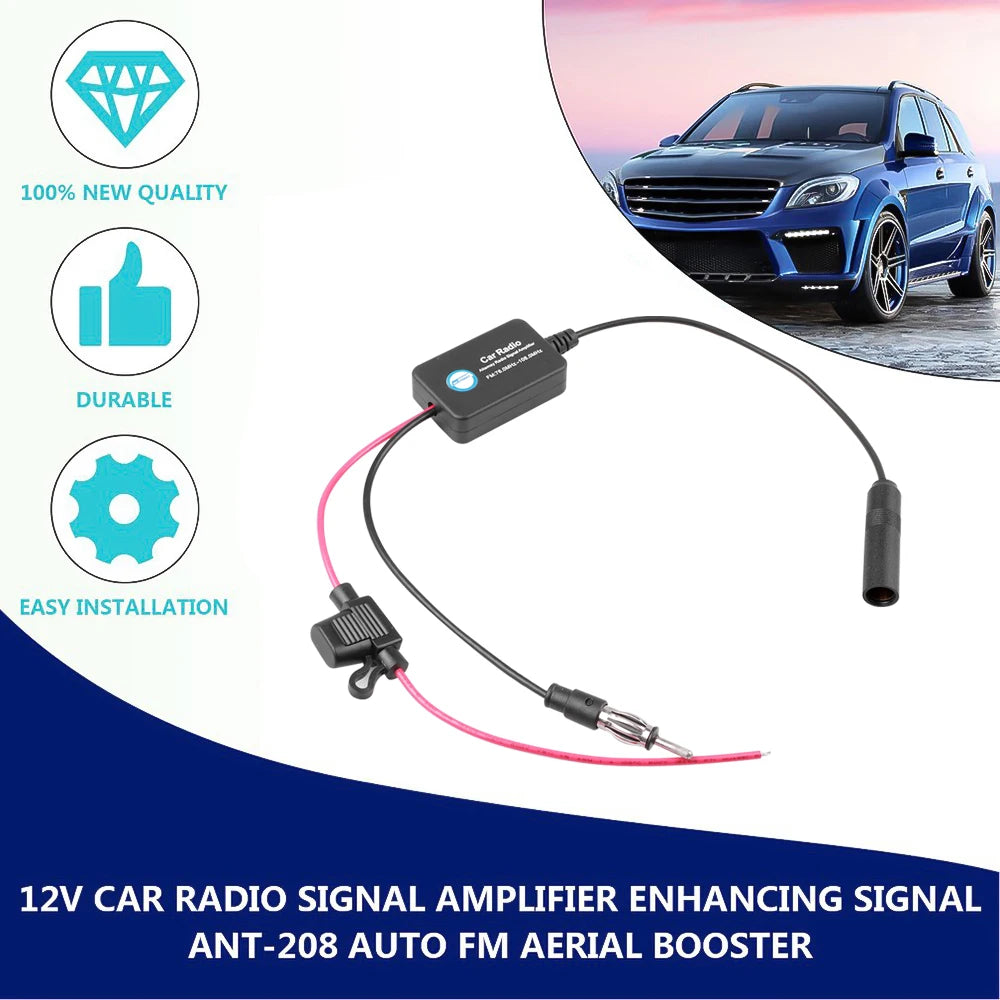Kebidumei Car Radio Antenna &ndash; 3 in 1 Signal Booster Amplifier