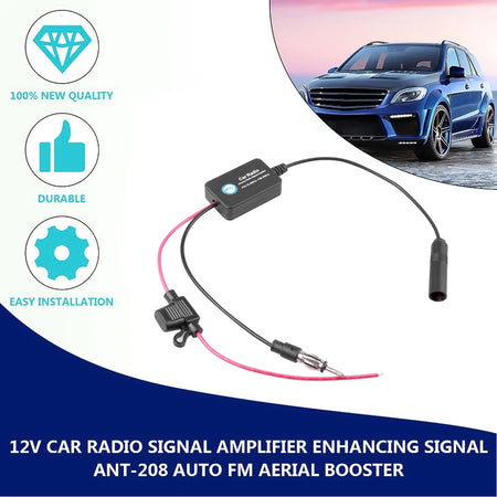 Kebidumei Car Radio Antenna &ndash; 3 in 1 Signal Booster Amplifier