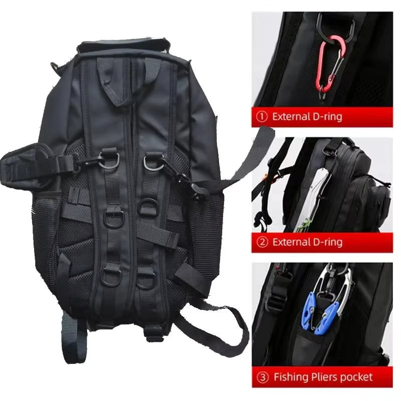 Outdoor Ruckpack With Rod Holder &ndash; Durable Oxford Fabric