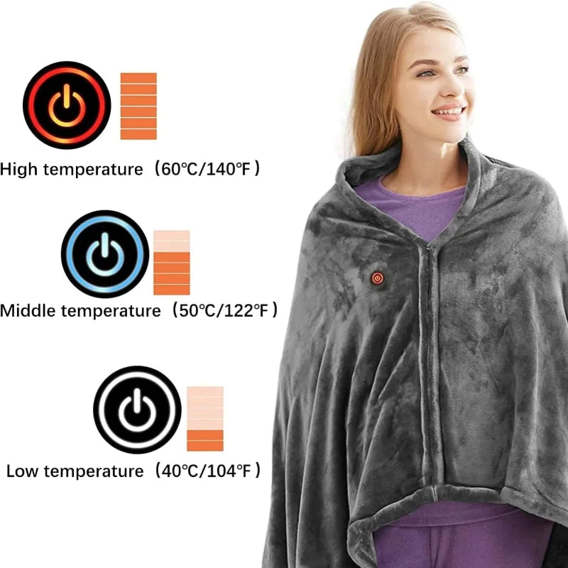 Wearable Electric Blanket &ndash; Three Heating Levels USB Powered