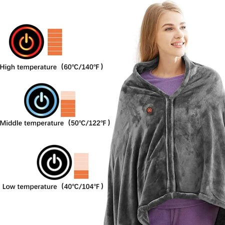 Wearable Electric Blanket &ndash; Three Heating Levels USB Powered