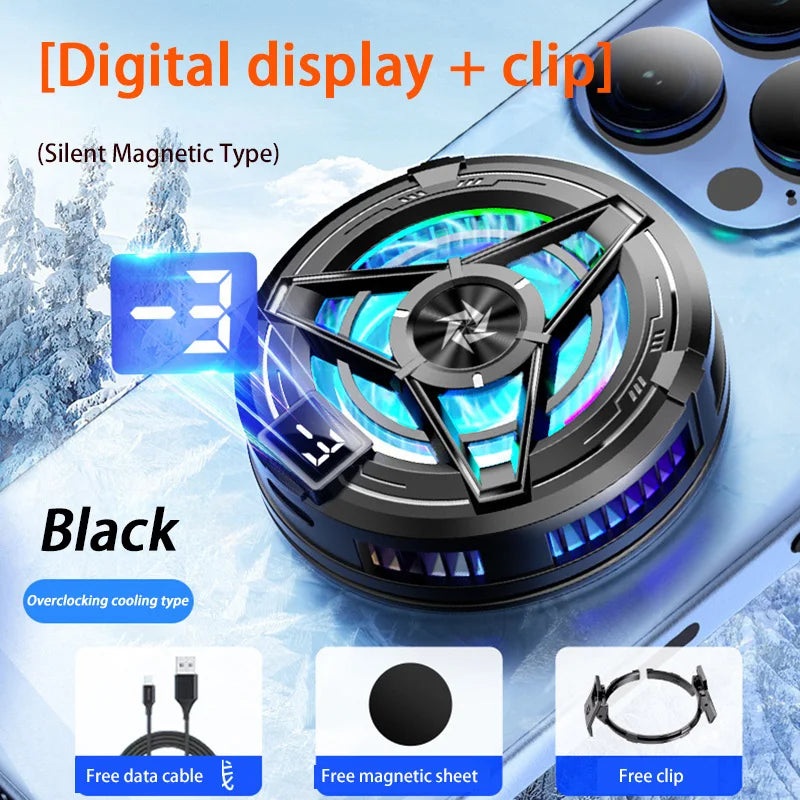 XIAOMI Magnetic Phone Cooler &ndash; Fast Semiconductor Cooling Fan black digital