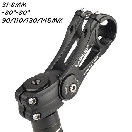 Adjustable Bicycle Handlebar Stem 90/110/130/145MM Road Mountain Bike Stem -80° 80° MTB Power Adjustment 31.8mm Bike Table by InterCyprus Trading Ltd