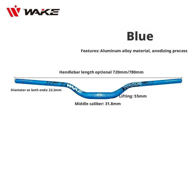 WAKE 55mm Riser Bike Handleabr MTB Bike Handle Bar 720/780mm Bicycle Riser Bar Aluminum Alloy Bicycle Handlebar for DownHill by InterCyprus Trading Ltd