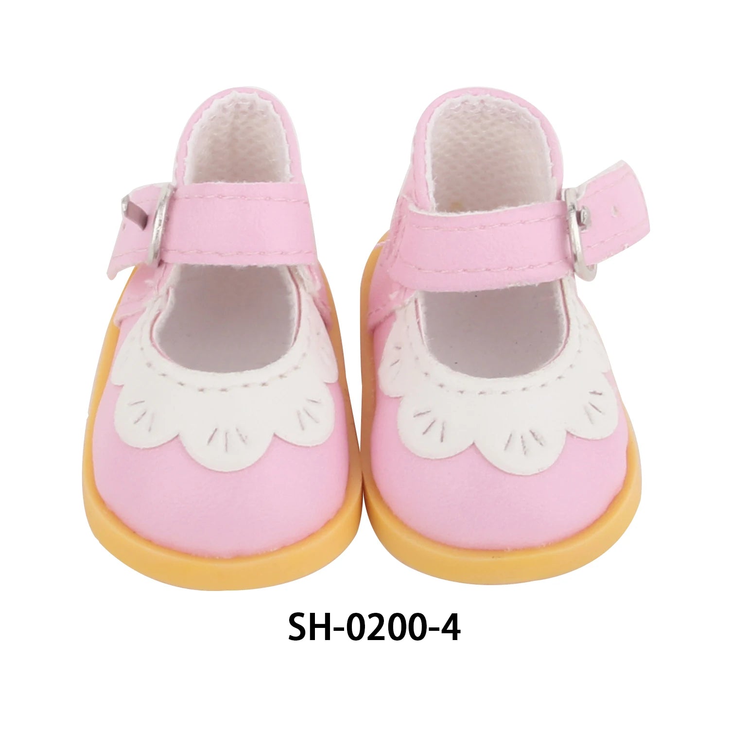 Charming 5.5CM PU Leather Mini Doll Shoes with Heart Bow for 14-Inch Dolls SH-0200-4