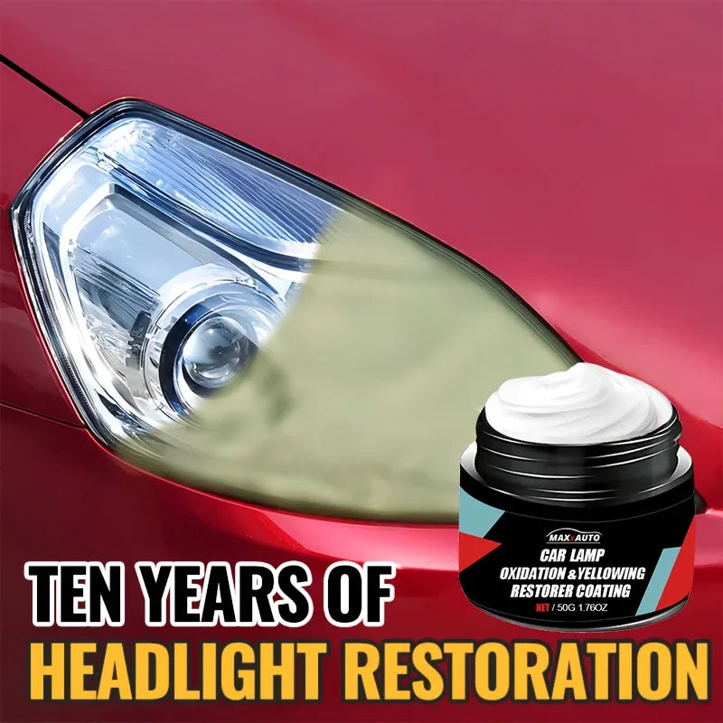 Car Headlight Restoration Kit - Polish &amp; UV Shield for Clear Lens