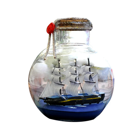 Glass Bottle Ship Series Drifting Bottle &ndash; Mini Boat Inside L