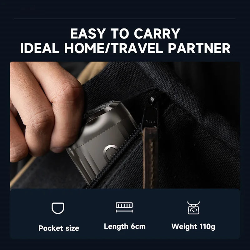 Portable Double-Headed Magnetic Electric Shaver with Type-C Charging