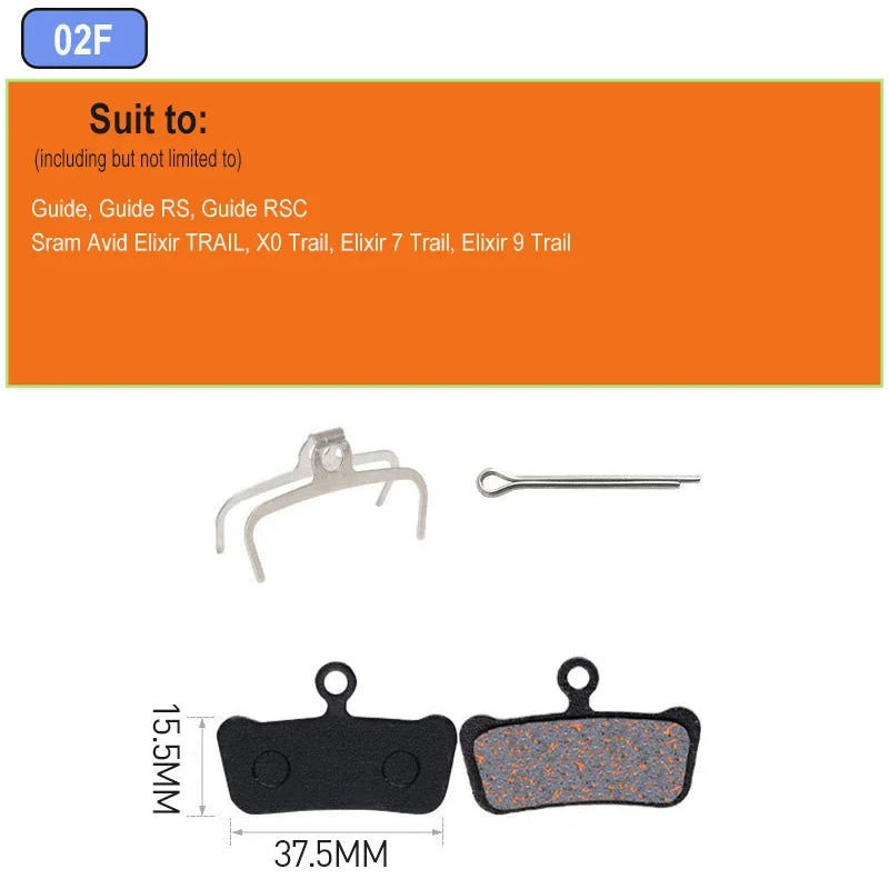 MTB Hydraulic Disc Brake Pads Semi-Metallic 4pcs &ndash; Durable 2pair 02F