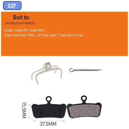 MTB Hydraulic Disc Brake Pads Semi-Metallic 4pcs &ndash; Durable 2pair 02F