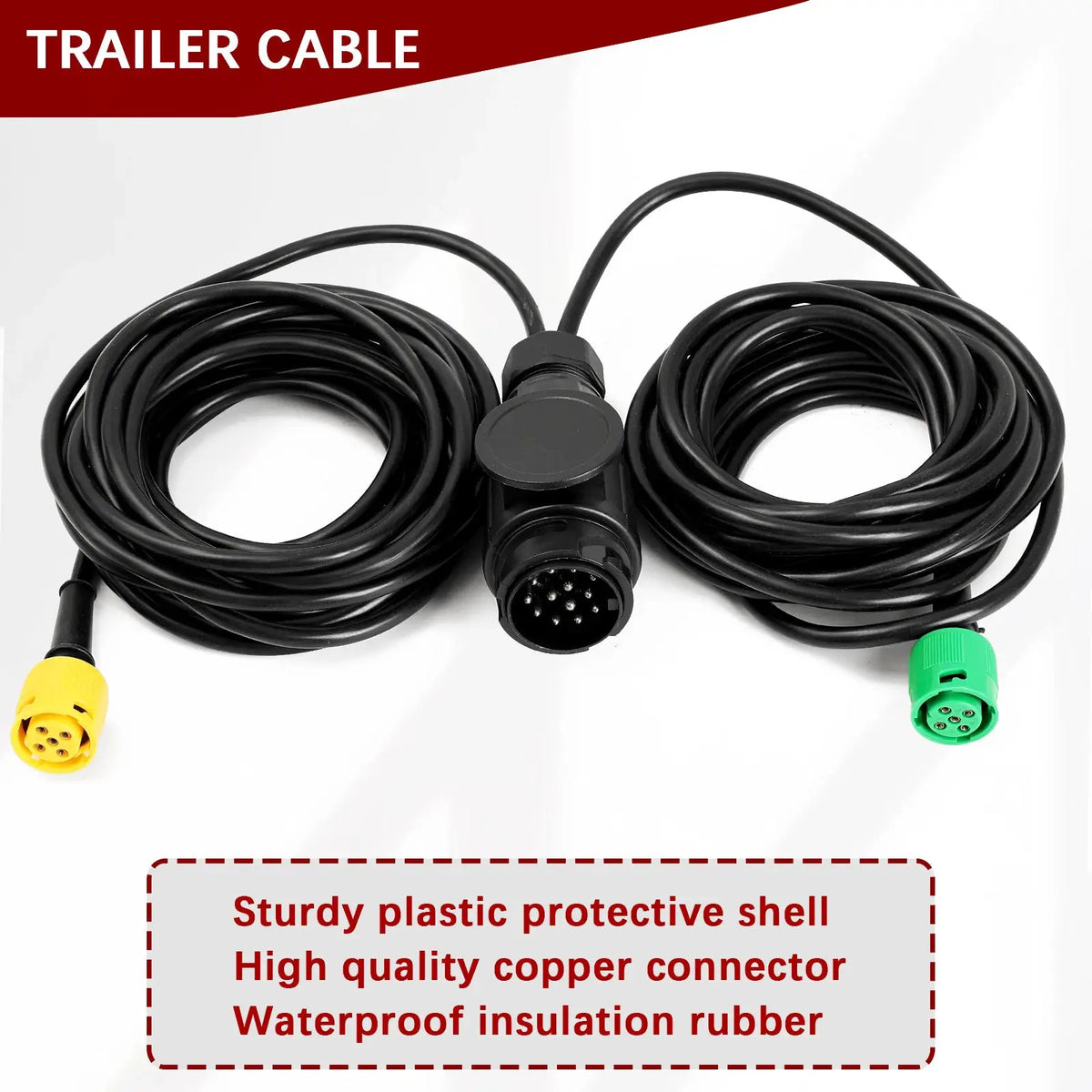5M 13-Pin 2x5-Pin Trailer Wiring Harness Kit For Towing Electric Connector Bayonet Plugs Universal Trailers Light by InterCyprus Trading Ltd