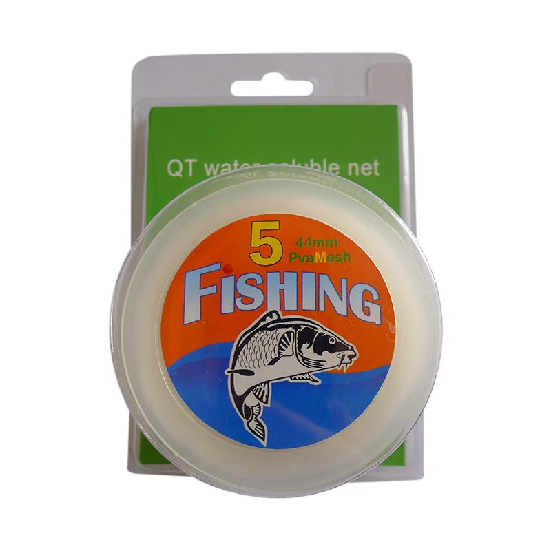 PVA Mesh Water Soluble Fishing Net - Eco-Friendly Refill Bags for Trap &amp; Lure 4.4cm 5m-Blister