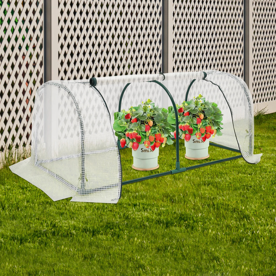 Serra a Cupola – Copertura in PE Trasparente con Venti Arrotolabili