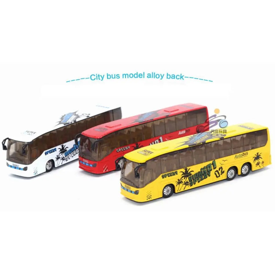 High-Quality Alloy Pull Back Bus Model Toy for Kids