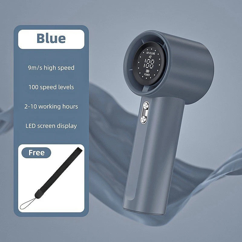 MIJIA GFS001 Rechargeable Handheld Fan- 100 Gear Turbo Wind Blue