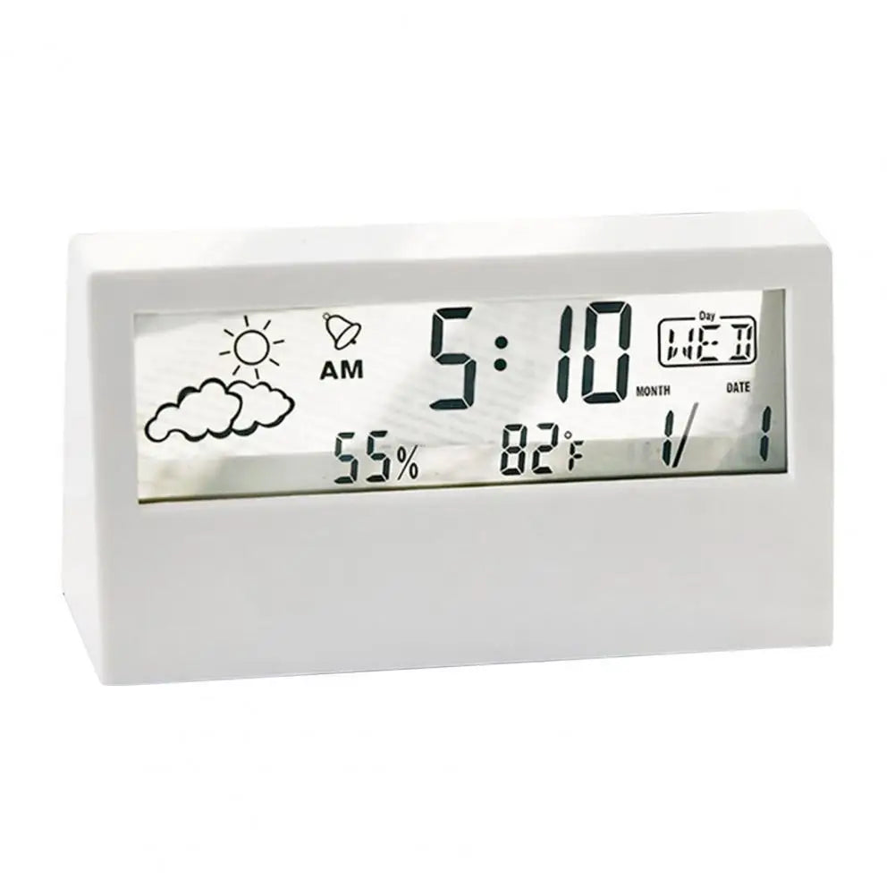 Multifunctional LCD Alarm Clock WHITE