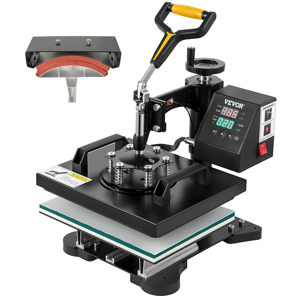 2In1 Θερμική Πρέσα 15x15 10x12 Clamshell Sublimation