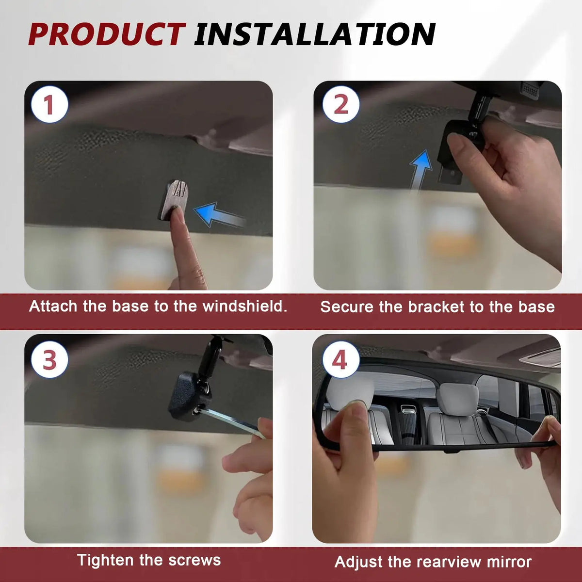 1pc Interior Rearview Mirror Windshield Bracket Mount For Car Modified DVR Driving Recorder Aluminum Base Holder by InterCyprus Trading Ltd