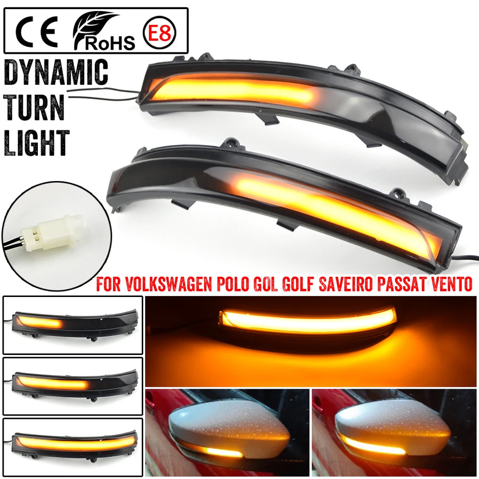 Luces de Señal de Giro LED para Espejo Lateral para VW Jetta Mk6 Scirocco MK3 EOS Beetle Golf Secuencial 2pcs