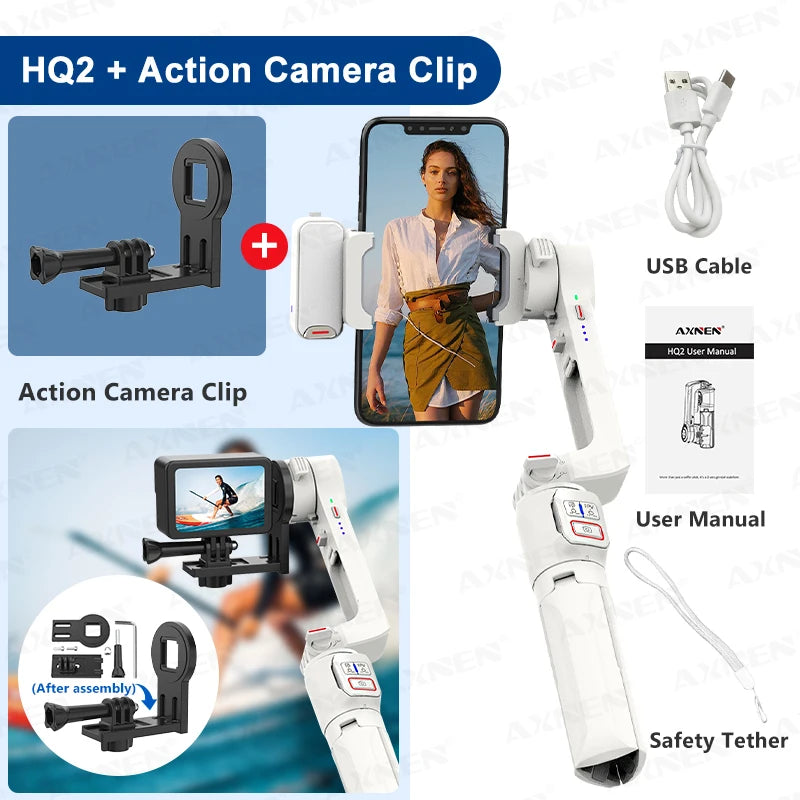 AXNEN HQ2 Series Mobile Phone Stabilizer &ndash; Smooth Video Capture Bag-iPhone Phone Mic / HQ2 add Clip / CHINA