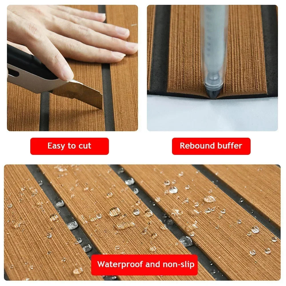 2400x400mm Self-Adhesive EVA Foam Boat Decking - Faux Teak