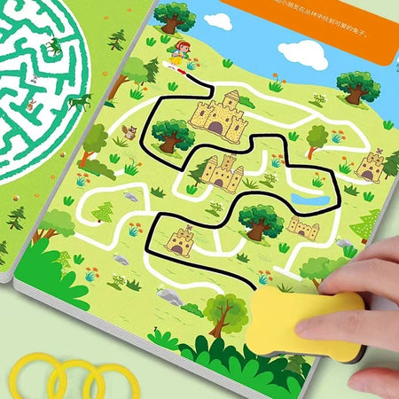 Reusable Montessori Practice Maze Book for Kids: Concentration &amp; Pen Control Training