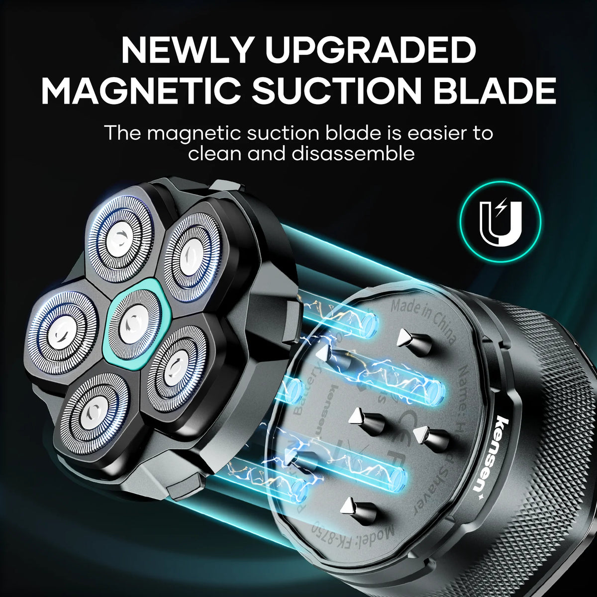 KENSEN 6D Electric Head Shaver for a Perfect Bald Look