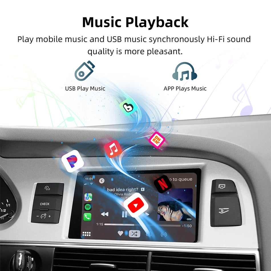 Audi A6 Q7 2009-2015 CarPlay Android Auto Retrofit Kit voor 6.5/7 Inch MMI 3G
