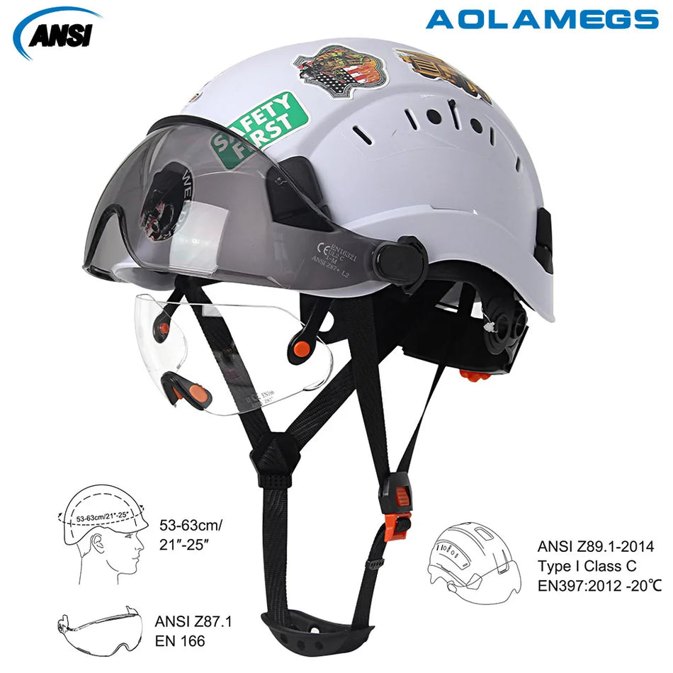 SF06/CR08 &ndash; CE ABS Safety Helmet With Visor And Goggles