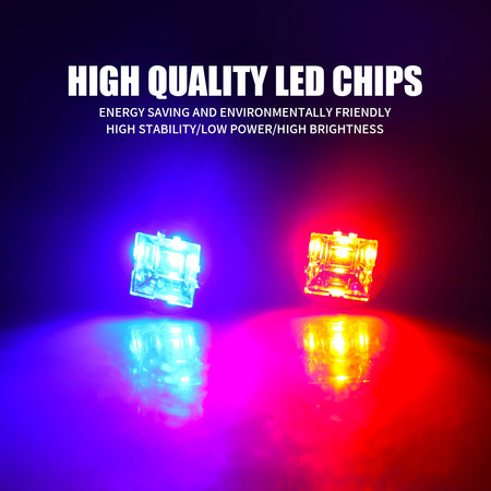 Motorcycle LED Mirror Light &ndash; Dual Color Flashing Police Warning Lights