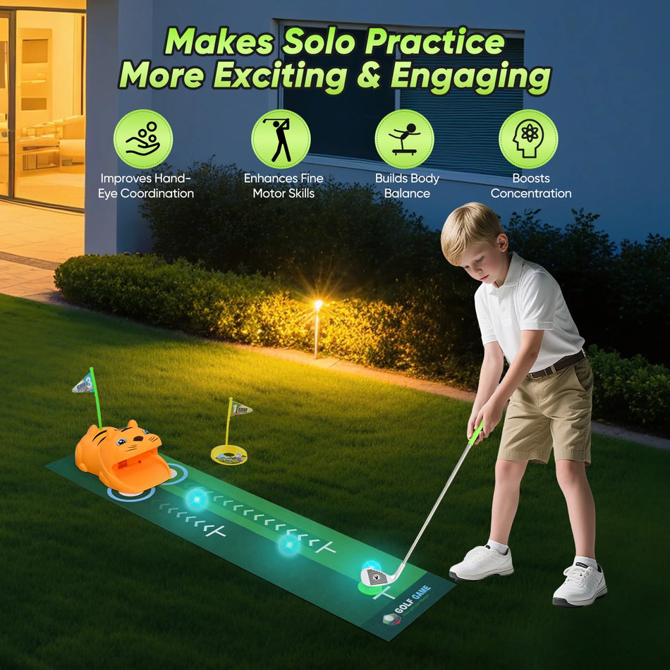 Dětská mini golfová tréninková sada 18 kusů s retractable holemi