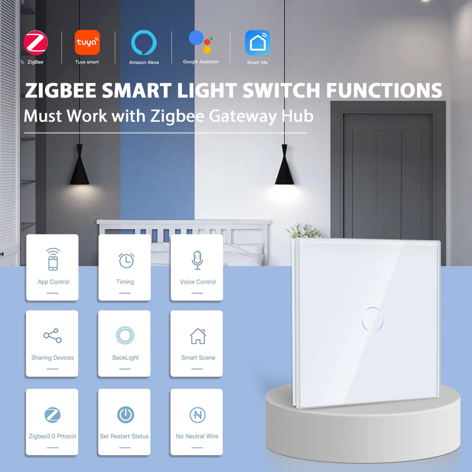BSEED Zigbee 1 2 3 Gang 1 Way Smart Switch &ndash; Google Home