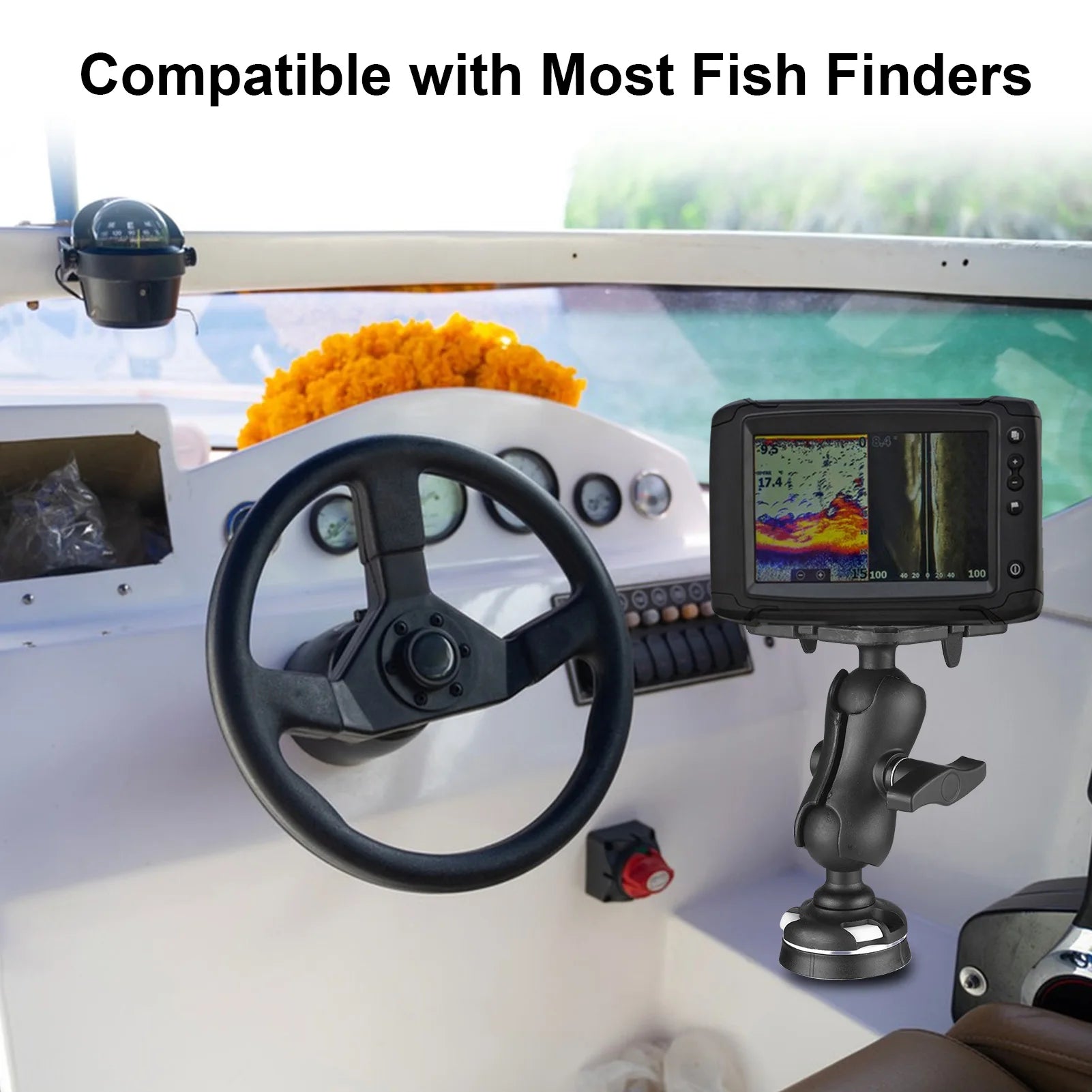Fish Finder Holder Mount &ndash; 360 Degree Rotation Ball Joint