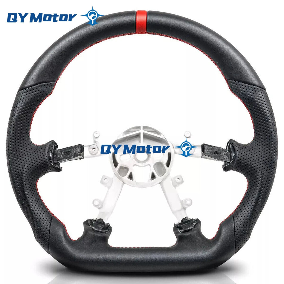 Volan pentru Chevrolet Corvette C5 cu piele perforată roșie, prindere sport și construcție durabilă